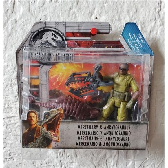 Jurassic World Fallen Kingdom: Mercenary & Ankylosaurus Action Figure Set Roar - Picture 2 of 8